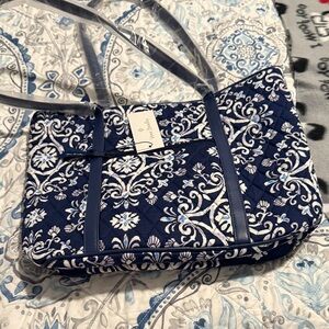 Vera Bradley Navy and White Floral Tote